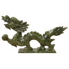 Chinese Green Stone Carved Dragon Fengshui Figure Large Hws1041A