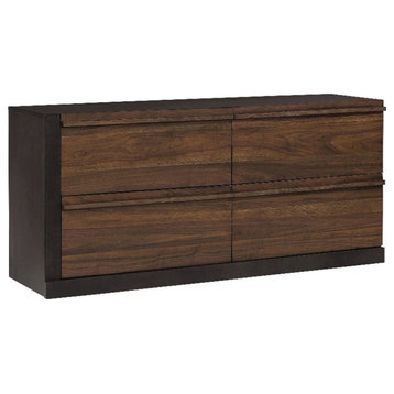 Coaster Modern 4-Drawer Wood Dresser with Fingertip Pull in Walnut