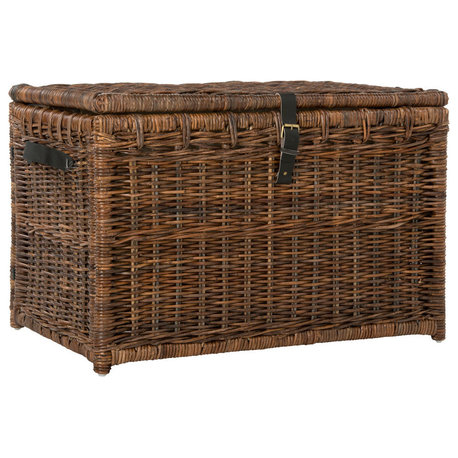 happimess Michael 35" Wicker Storage Trunk, Brown