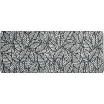 Evideco - Jungle Printed Kitchen Runner Mat 47" x 20" Gray Leaves Design - *Harmonious Design Integration: The leaves pattern seamlessly blends with various kitchen decors, thanks to its symmetrical and repeating structure.