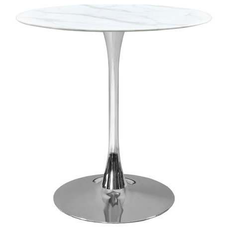 Tulip Counter Height Table, Chrome Finish