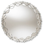 Wholesale Interiors - Luiza Silver Round Petal Leaf Accent Wall Mirror - Baxton Studio Luiza Modern and Contemporary Silver Finished Round Petal Leaf Accent Wall MirrorBring the outdoors in with the stunning nature-inspired design of the Luiza wall mirror. The Luiza features a round mirror framed by individually handcrafted petals. Each petal showcases a rustic silver finish for a charming antique appearance. Place this ethereal mirror in the living room above the mantle or in the bedroom above the dresser to create a striking focal point. The Luiza wall mirror is made in China and will arrive fully assembled.