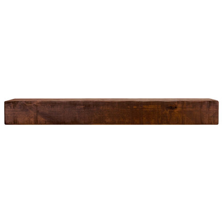 Rustic Fireplace Mantel, Mahogany, 72" L X 5.5" H X 6.25" D