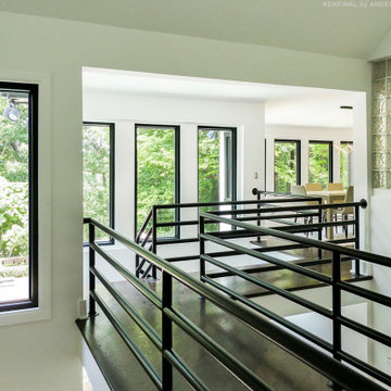 Chic New Black Windows in Wonderful Hallway and Stairway - Renewal by Andersen G