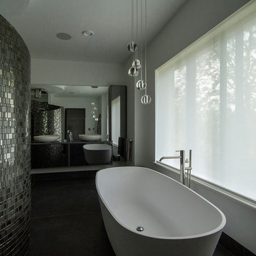 Bathroom Window Blinds - Hidden When Not Used