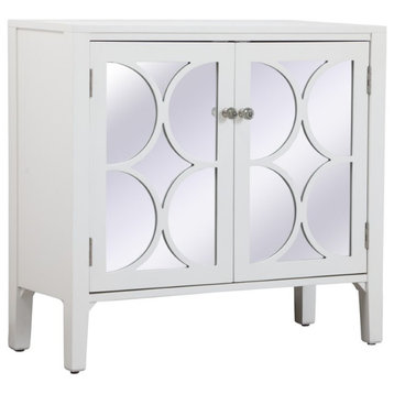 Elegant Decor Modern 2 Door 36" Accent Cabinet in Hand Painted White