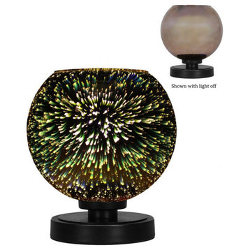 Luna 1-Light Table Lamp, Matte Black/Copper Fire