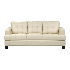 50 Most Por Contemporary Sofas Couches For 2018 Houzz Benzara Inc Three Seat Sofa With Leather Upholstery Cream Sofas