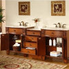 84 Inch Double Sink Bathroom Vanity, Marble, Traditional, Antique Brown