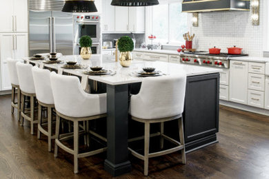 DUNWOODY Transitional kitchenw with Black and brass accents