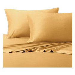 Royal Tradition - 300 TC Silky 100% Bamboo Viscose Sheet Set, Gold, Full - Duvet Covers And Duvet Sets