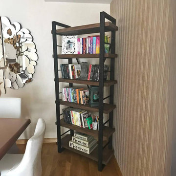 Renton Rustic Bookshelf | Solid Pine Wood Industrial Design