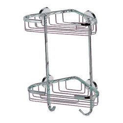 no drilling required Shower Caddy- Double Corner Unit - Shower Caddies