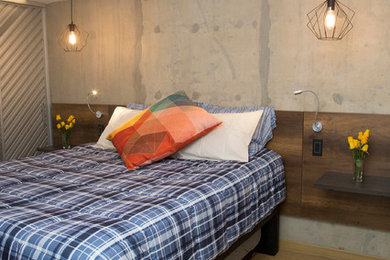 Small transitional bedroom photo in Other
