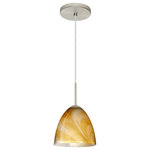 Besa Lighting - Besa Lighting 1JT-4470HN-SN Vila - One Light Cord Pendant with Flat Canopy - Vila has a classical bell shape that complements aVila One Light Cord  Bronze Honey Glass *UL Approved: YES Energy Star Qualified: n/a ADA Certified: n/a  *Number of Lights: Lamp: 1-*Wattage:60w A19 Medium base bulb(s) *Bulb Included:No *Bulb Type:A19 Medium base *Finish Type:Bronze