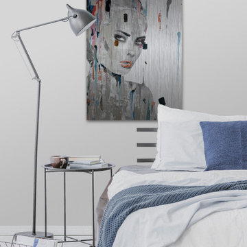 "Beauty Stare Down" Painting Print on Brushed Aluminum