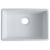 Kingsman Durable 23.75" Fireclay Farmhouse Apron Single Bowl White Kitchen Sink