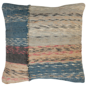 Woven Jute and Cotton Pillow Cover, Multicolor
