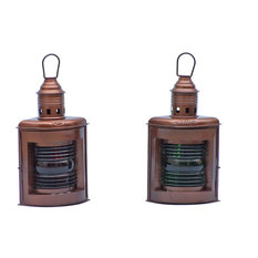 Port and Starboard Oil Lantern, Antique Copper, 12"