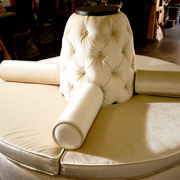 Center Banquette Sofa in Velvet from Robert Allen