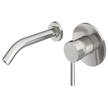 VIGO Olus 5" H Single Handle Wall Mount Bathroom Faucet, Brushed Nickel