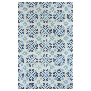 Rizzy Home Opus OP8136 Off White Print Area Rug, Rectangular 5'x8'