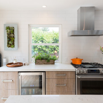 White Subway Tile Wall - An Aptos Ranch Style Remodel
