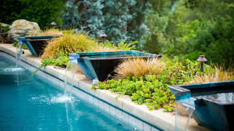 Pebble Pool with Copper Pot Water Features