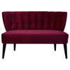 Becca Channel and Button Tufted Settee Burgundy