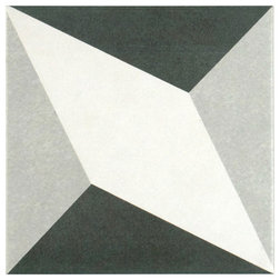 Contemporary Wall And Floor Tile 7.75"x7.75" Thirties Ceramic Floor/Wall Tiles Diamond, Set of 25