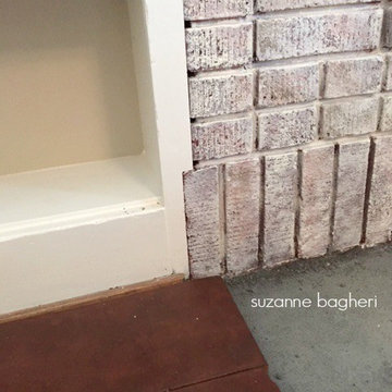 Whitewashed Brick Fireplace