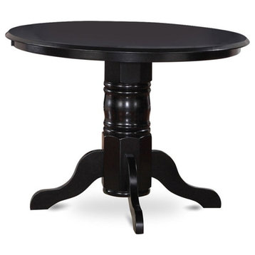 Atlin Designs Round Wood Dining Table in Black/Cherry