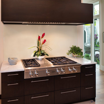 Painted Glass Backsplash