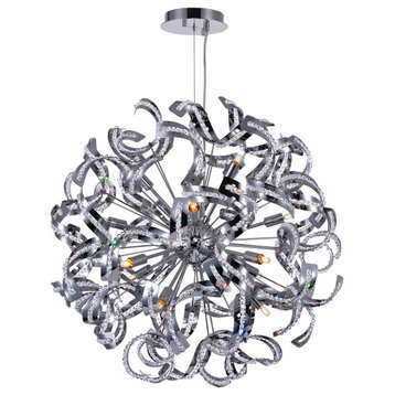 CWI LIGHTING 5067P29C 18 Light Chandelier with Chrome finish