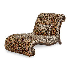 50 Most Por Animal Print Chaise Lounge Chairs For 2018 Houzz Michael Amini Victoria Palace Armless Chaise Leopard Upholstery Indoor Lounge Chairs