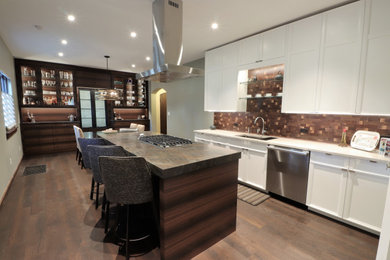 Example of a minimalist kitchen design in Indianapolis