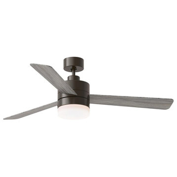 3 Blade Ceiling Fan Light Kit In Modern Style-15 Inches Tall and 52 Inches