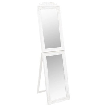vidaXL Free-Standing Mirror Full Lenth Mirror with Stand for Hallway White