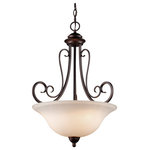 Trans Globe Lighting - Laredo II 19" Pendant - The Laredo II  19" Pendant supplies ample lighting for your daily needs, while adding a layer of Spanish style to your home's decor.  It is perfect for adding a warm glow to a variety of interior applications.  The Laredo II Collection is a complete indoor product offering for your home, each with the signature scroll iron work details which are finished in Antique Bronze, and highlighted by White Frost glass shades.