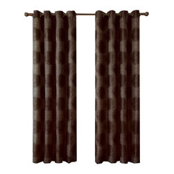 Royal Tradition - Lexington Jacquard Grommet-Top Panels, Set of 2, Chocolate, 104"x84" - Curtains