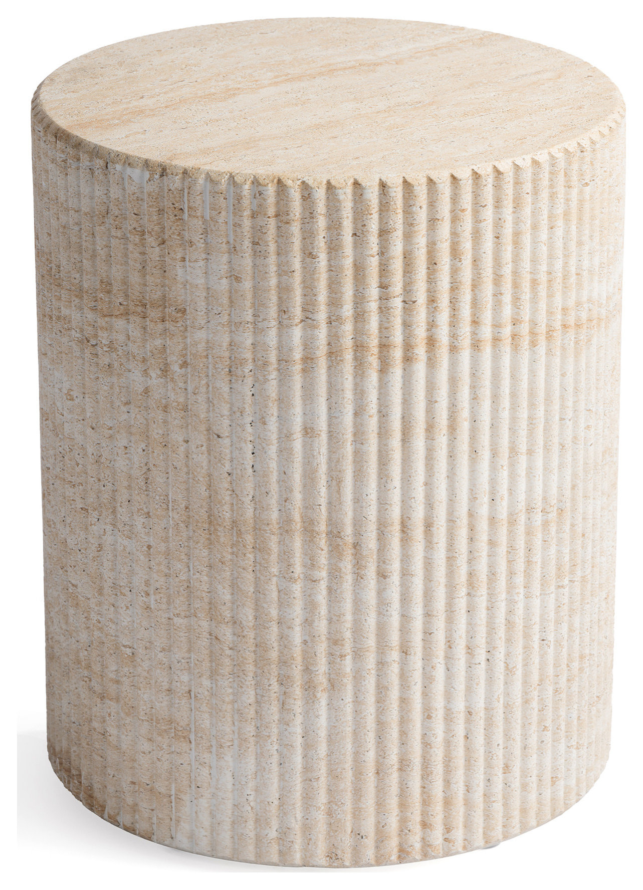 Studio London Maru Modern Travertine Effect Side Table for Stylish Home