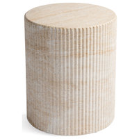Studio London Maru Modern Travertine Effect Side Table for Stylish Home