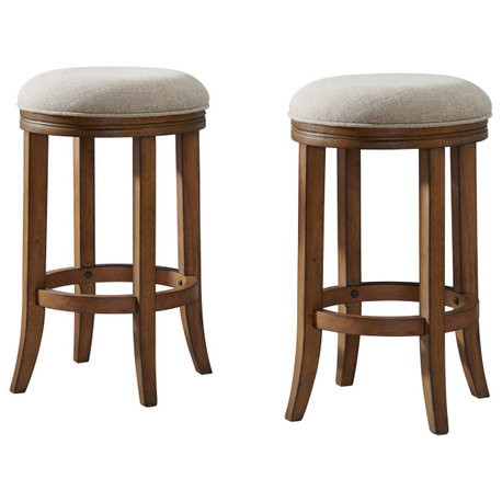 Natick Bar Stool, Set of 2, Brown, Counter Height