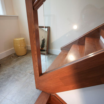 Project #78 | Modern Wood Staircase with Glass Panels