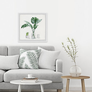 "Monstera Leaf in Glass" Framed Painting Print