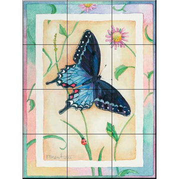 Tile Mural, Tiger Swallowtail by Paul Brent