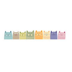 Home Decor Line - Multicolor Cats Wall Decals Set of 8 - Kids Wall Decor