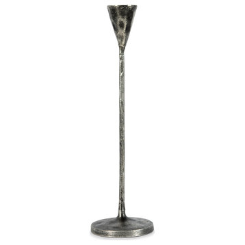Antique Nickel Cone Candleholder Large