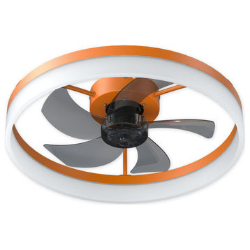 Orange Ceiling Fans With Lights Dimmable LED