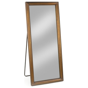 55" Gold Framed Floor Mirror With Easel Back
